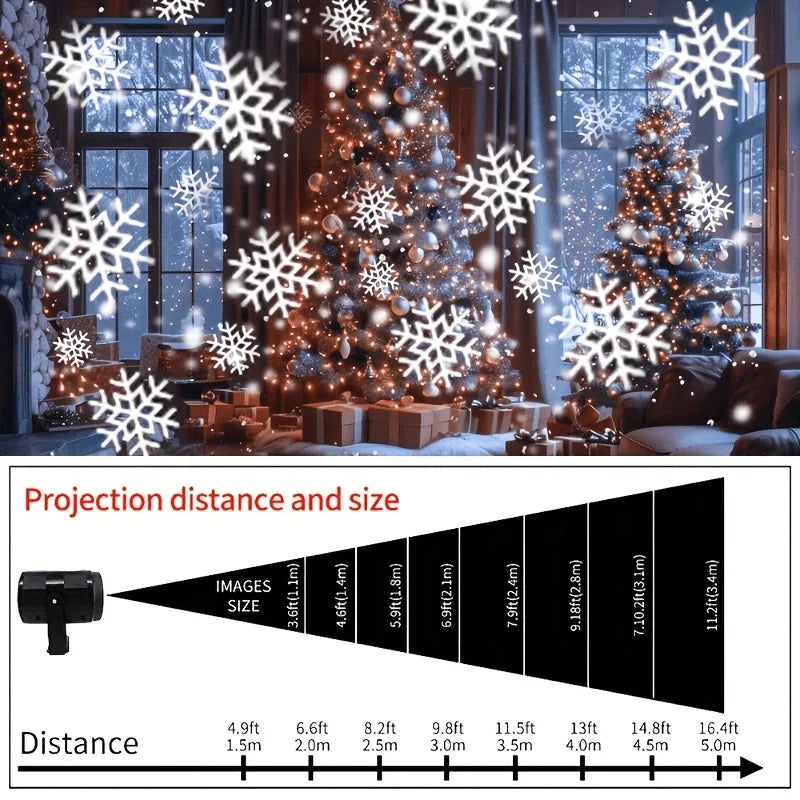 Proyector de Copos de Nieve Giratorio – LED USB