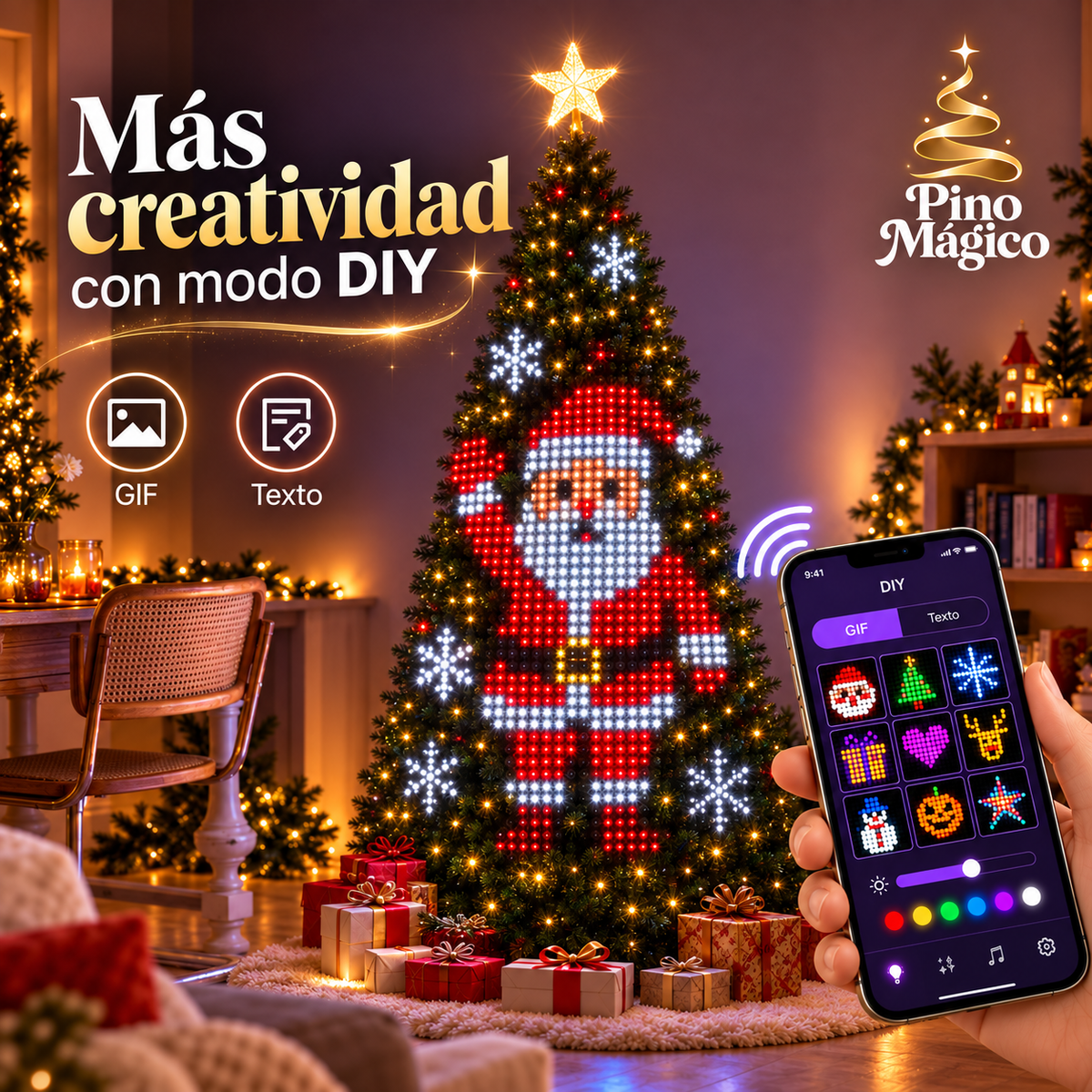 Luces Mágicas para Árbol de Navidad – Audiorrítmicas con App y Control