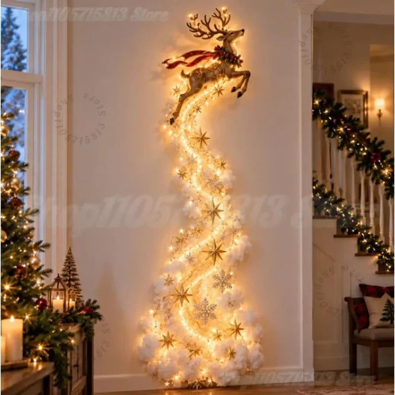 Luz de Pared Mágica – Trineo de Santa con Renos