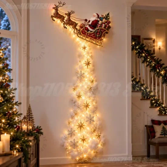 Luz de Pared Mágica – Trineo de Santa con Renos