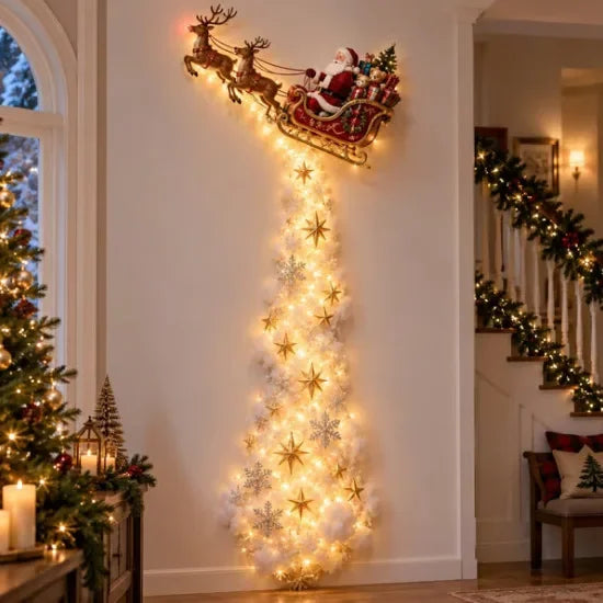 Luz de Pared Mágica – Trineo de Santa con Renos