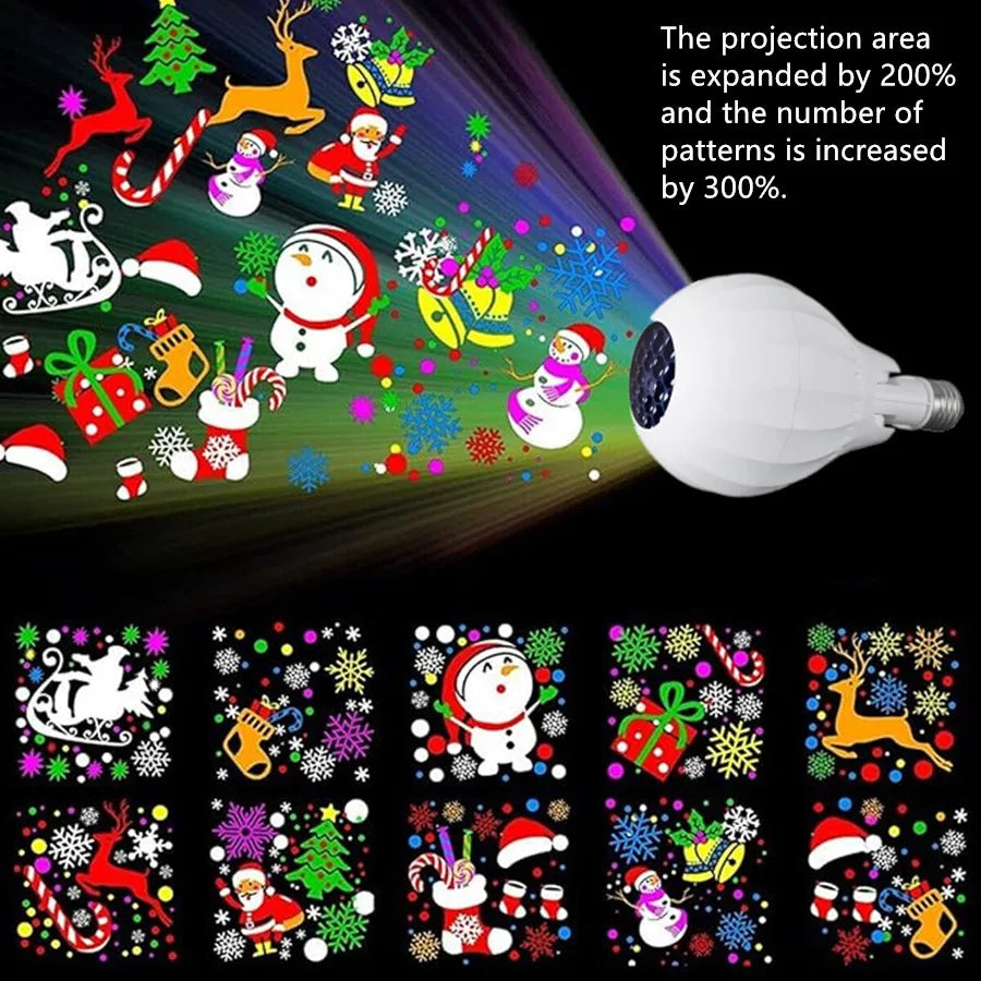 Foco Proyector Navideño – 16 Diseños Giratorios