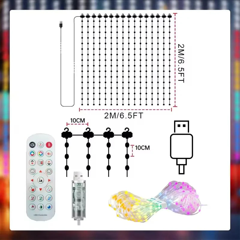 Cortina de Luces Mágicas – Audiorrítmica con App y Control