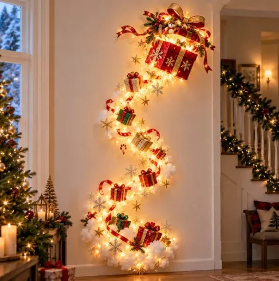 Luz de Pared Mágica – Trineo de Santa con Renos