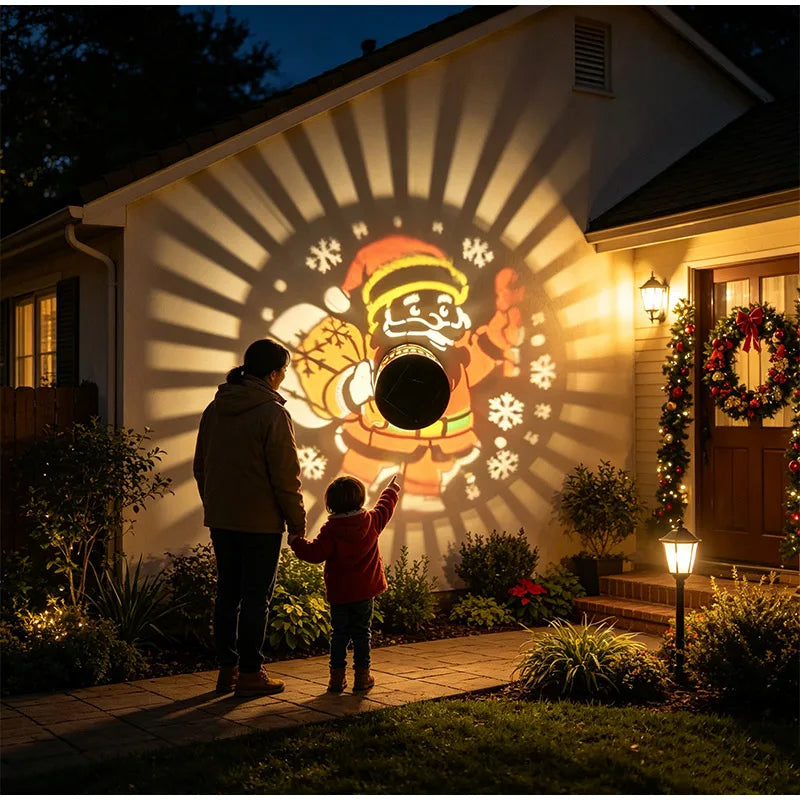 Proyector Solar de Santa Claus para Exterior