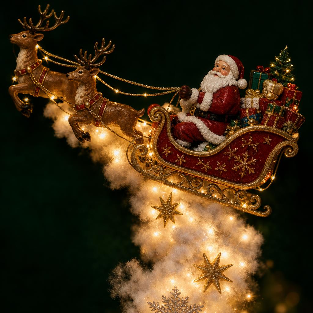 Luz de Pared Mágica – Trineo de Santa con Renos – detalle