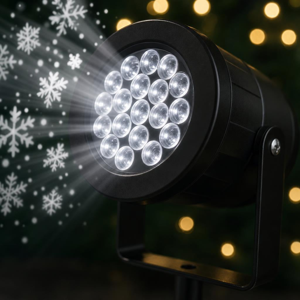 Proyector de Copos de Nieve Giratorio – LED USB – detalle