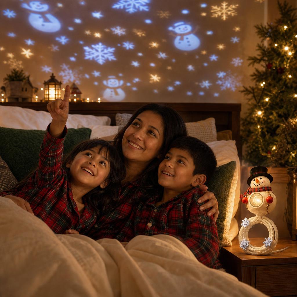 Proyector Navideño de Techo USB – en uso