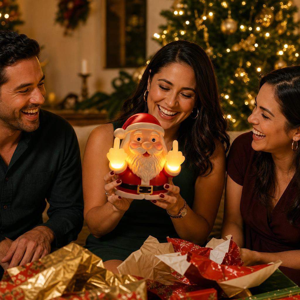 Santa Rebelde – Figura Luminosa LED – en uso